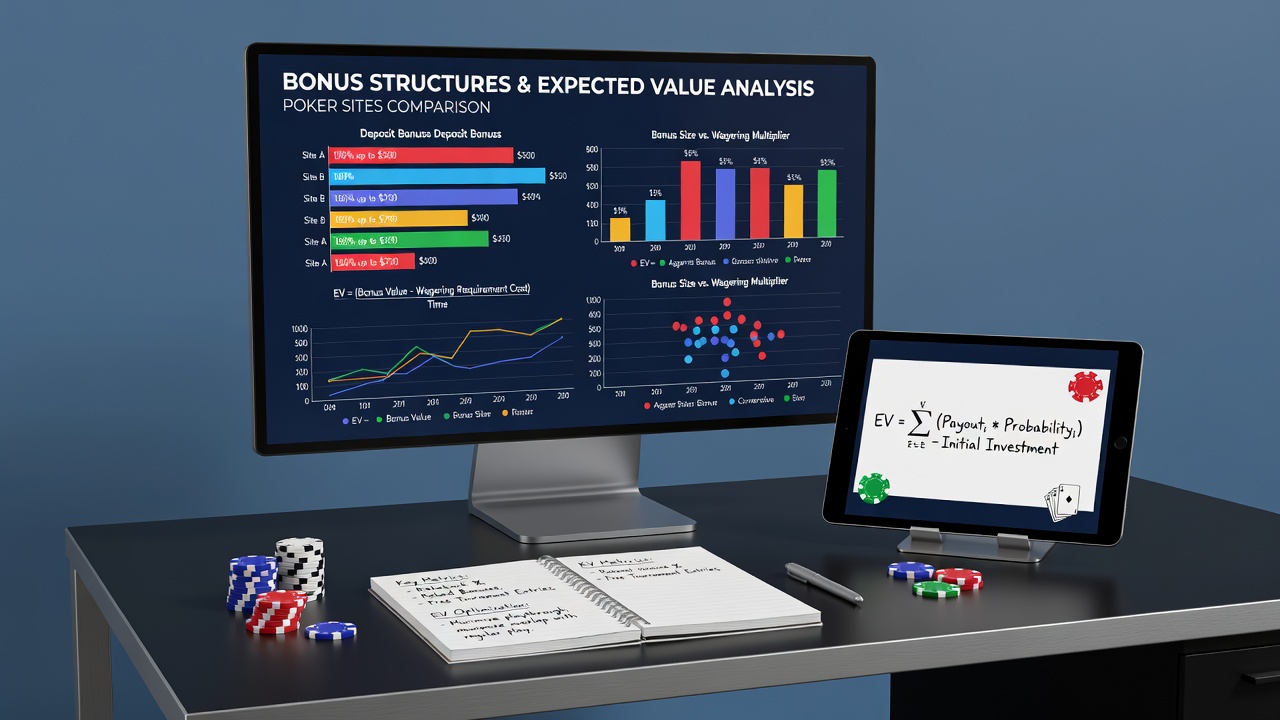 Detailed expected value calculation model for poker bonuses