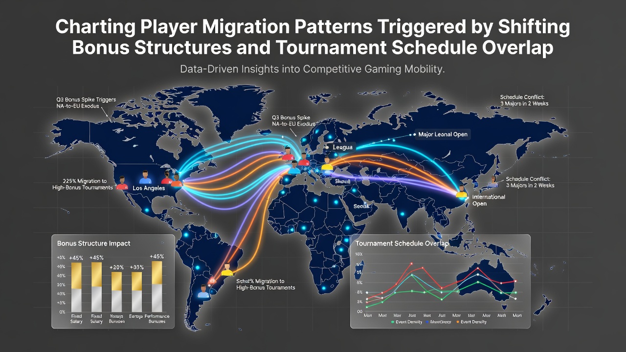 Infographic illustrating overlapping poker tournament schedules and resulting player shifts across platforms in 2026