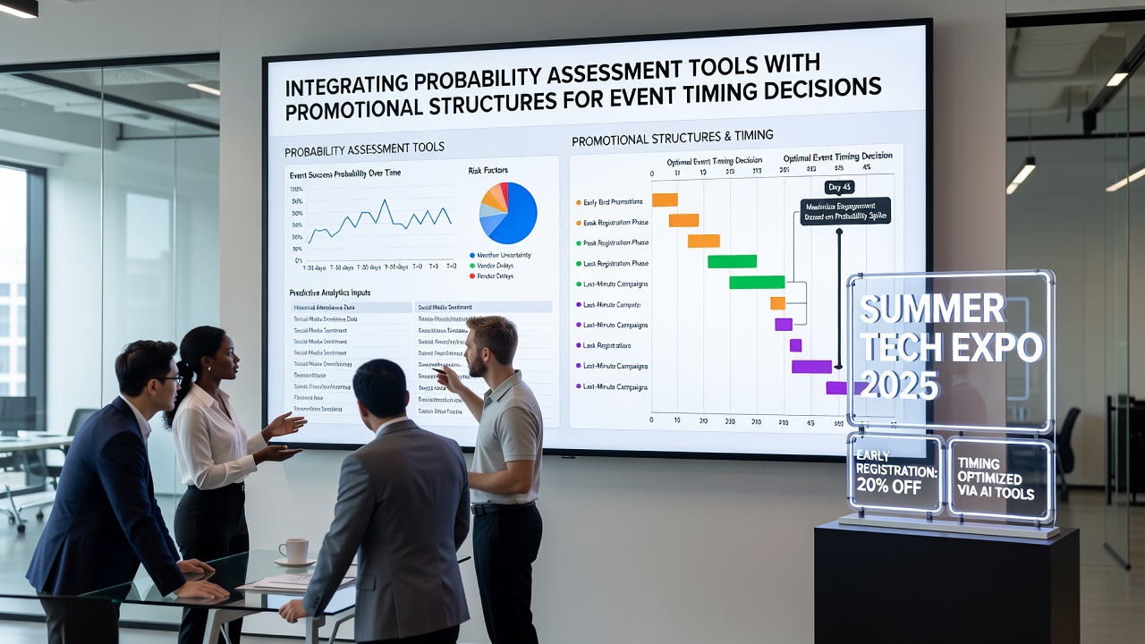 Analytical dashboard displaying probability curves overlaid with promotional timeline markers