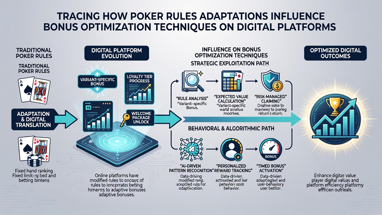Analytics dashboard displaying poker bonus progress alongside adapted game rules and session statistics