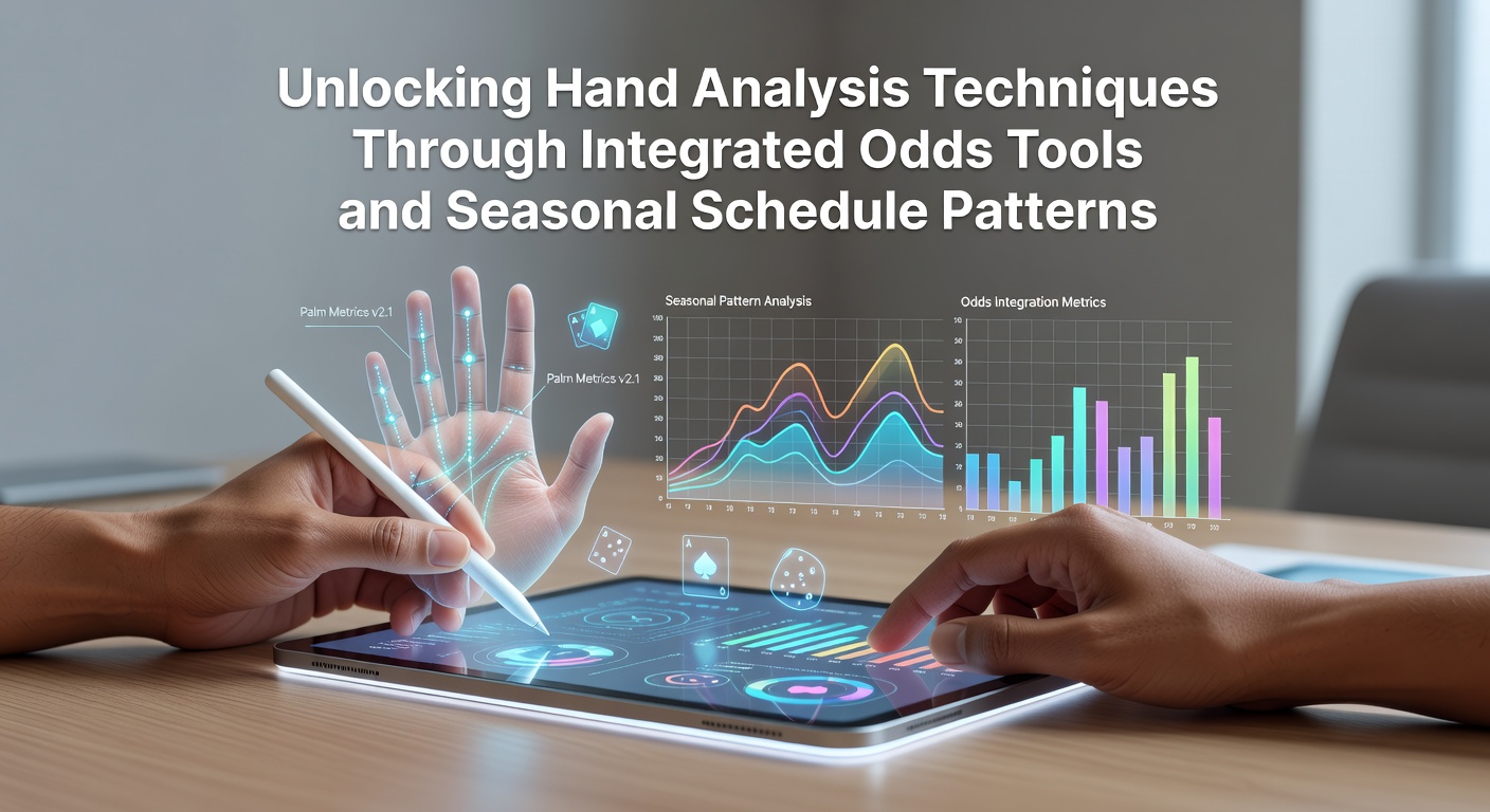 Poker players reviewing hand data on screens with tournament schedules visible in background